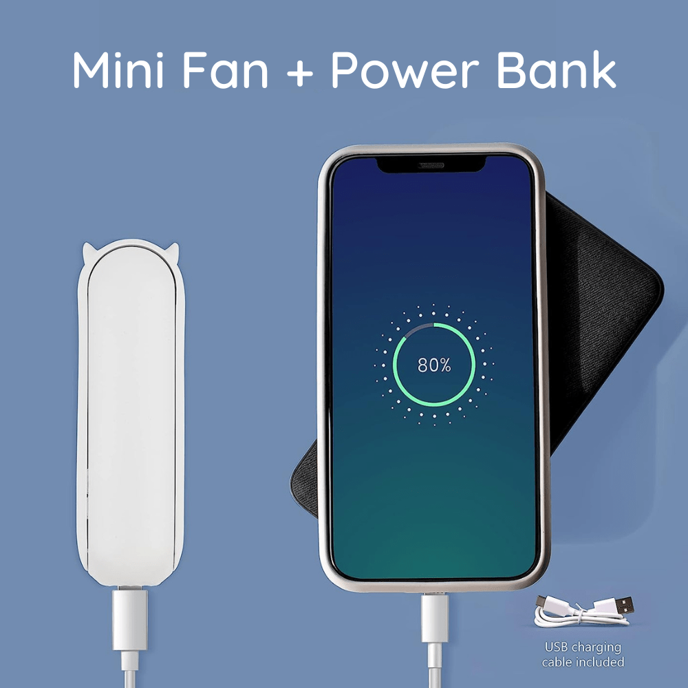 Rave Essentials Co. Power Bank Charger + Fan Hybrid