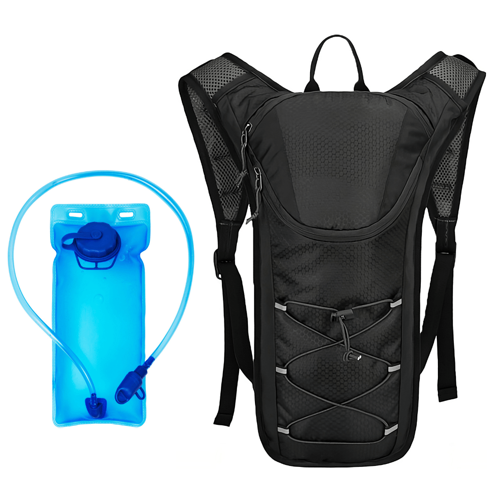 Rave Essentials Co. Black + 2L Water Pouch RE® Essential Hydration Backpack