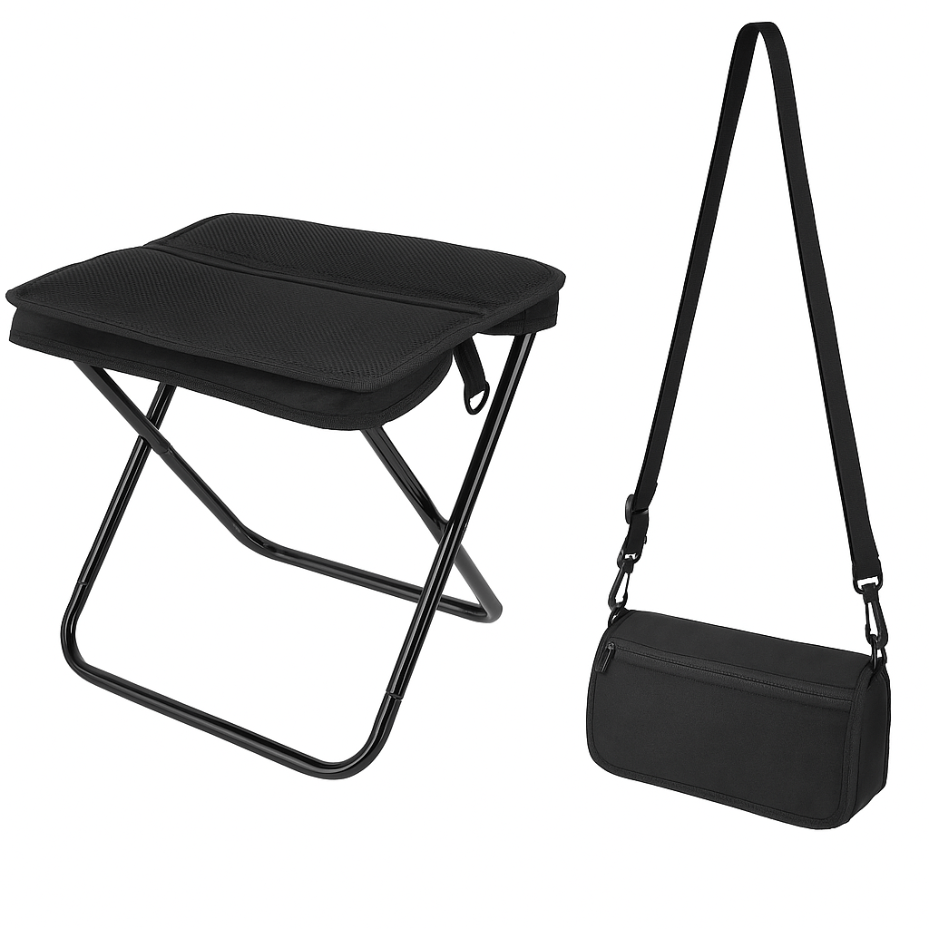 Rave Essentials Co. Black RE® Satchel Bag Portable Chair