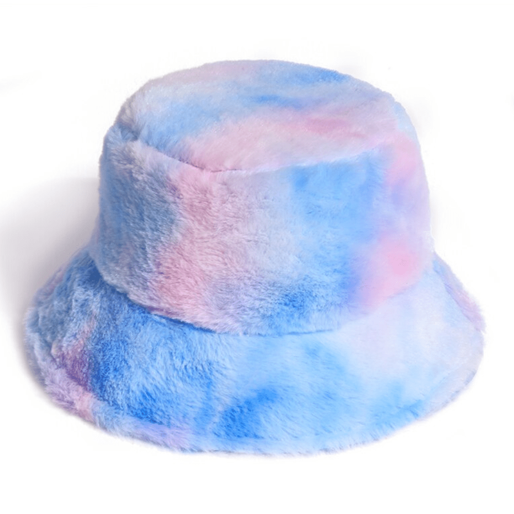 Rave-Essentials Co. Blue/Pink/White RE® Unisex Adjustable Fluffy Bucket Hat