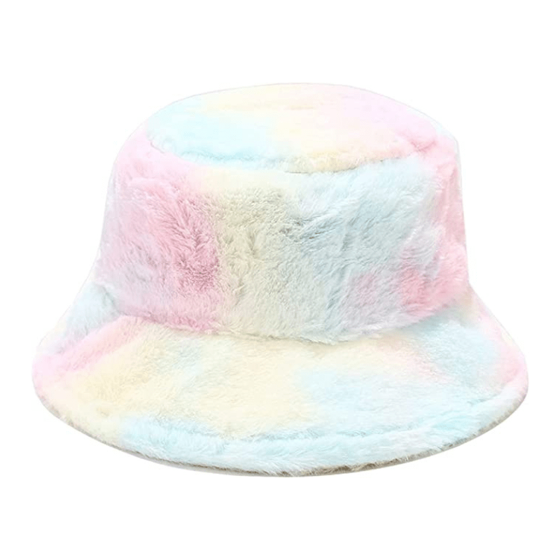Rave-Essentials Co. Pink/Yellow RE® Unisex Adjustable Fluffy Bucket Hat