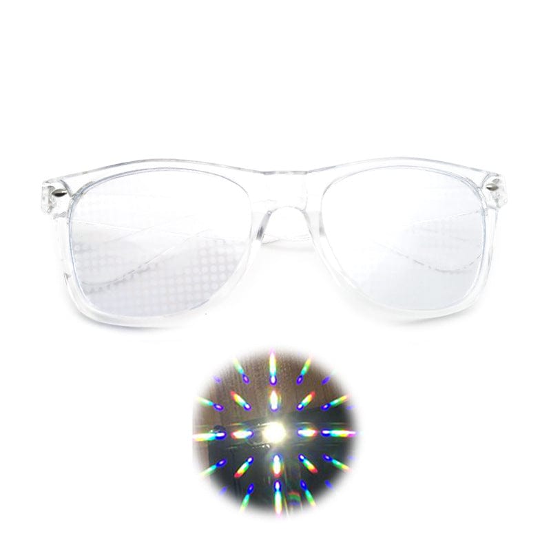 Rave Essentials Co. Clear Lens / Transparent Frame Special FX Firework Diffraction Glasses