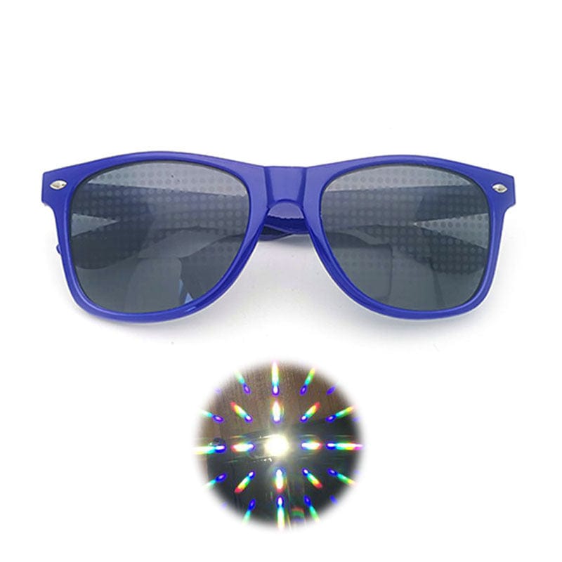 Rave Essentials Co. Shaded Lens / Blue Frame Special FX Firework Diffraction Glasses