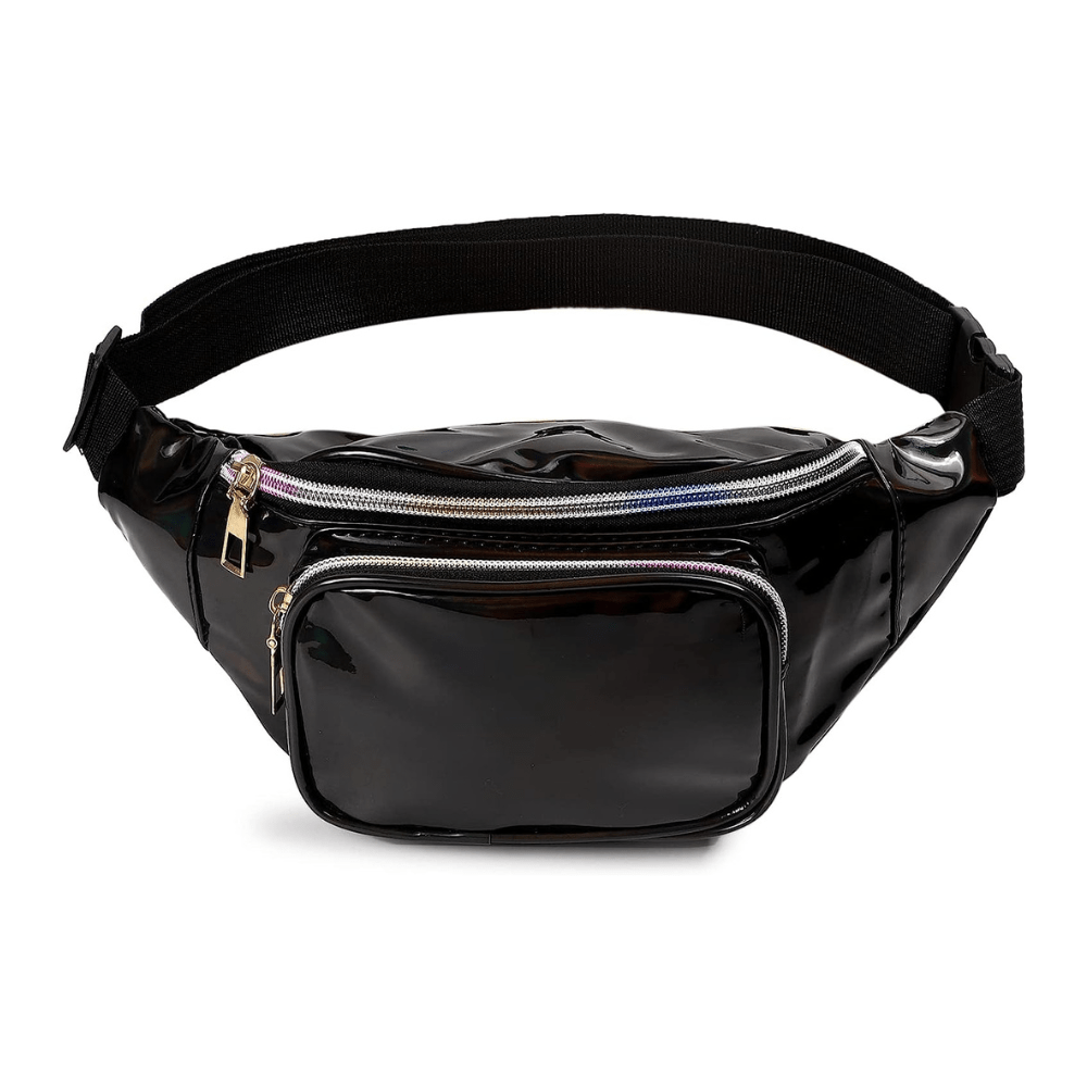 Rave-Essentials Co. (1 Pack) - Black ULTIMATE® HOLO Fanny Pack