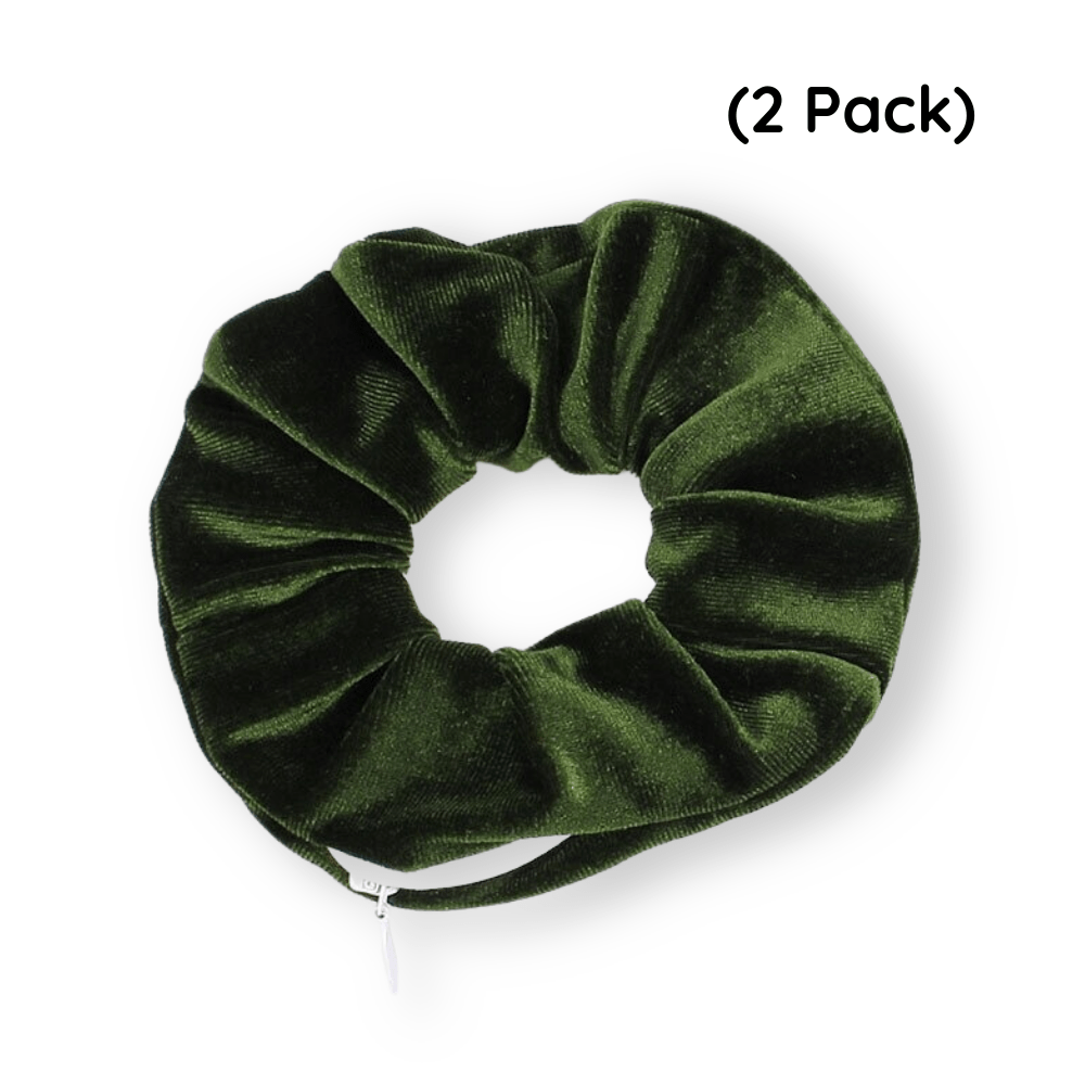 Rave-Essentials Co. Army Green (2 Pack) Secret Zipper Stash Hair Scrunchie