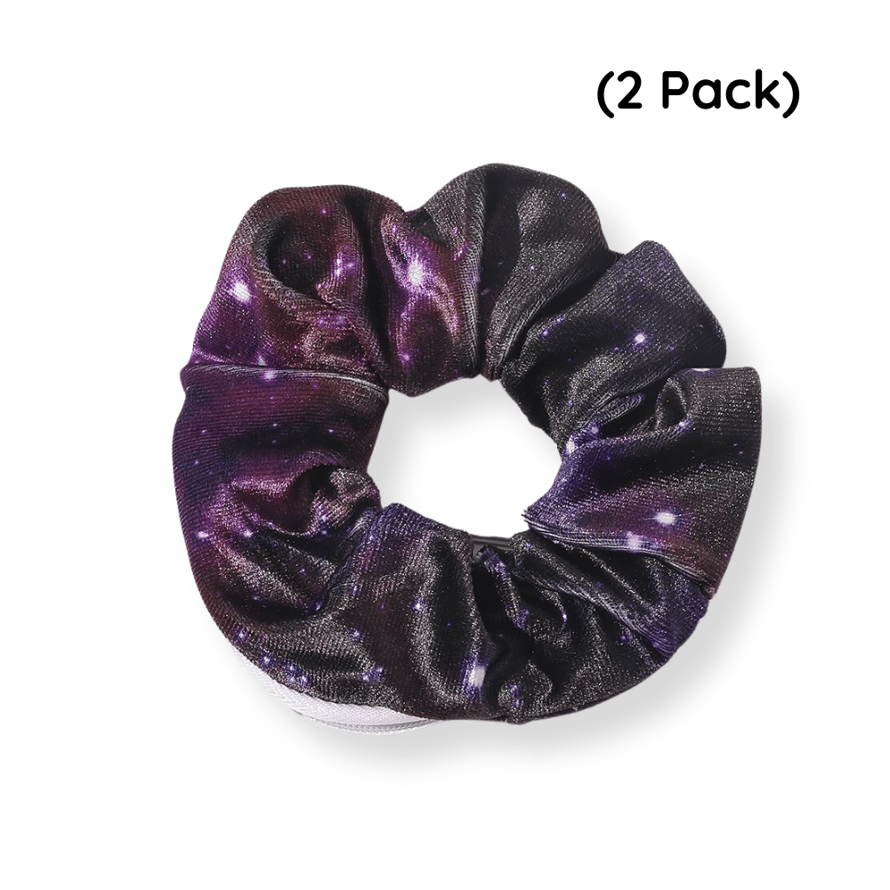 Rave-Essentials Co. Star Purple (2 Pack) Secret Zipper Stash Hair Scrunchie