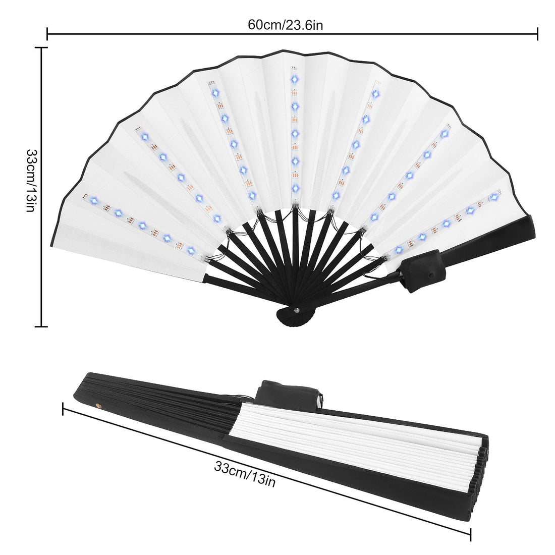 Rave-Essentials Co. Colorful Remote Controlled Color Changing Luminus™ LED Rave Fan
