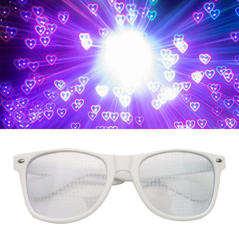 Rave-Essentials Co. Adore White eHeart™ Special FX Glasses