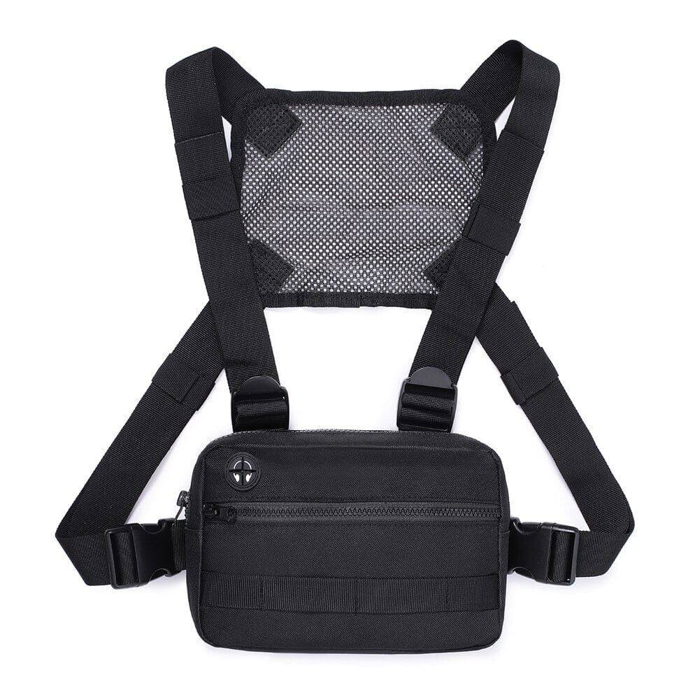Rave-Essentials Co. Black ELACTIC® Front Harness Chest Pack