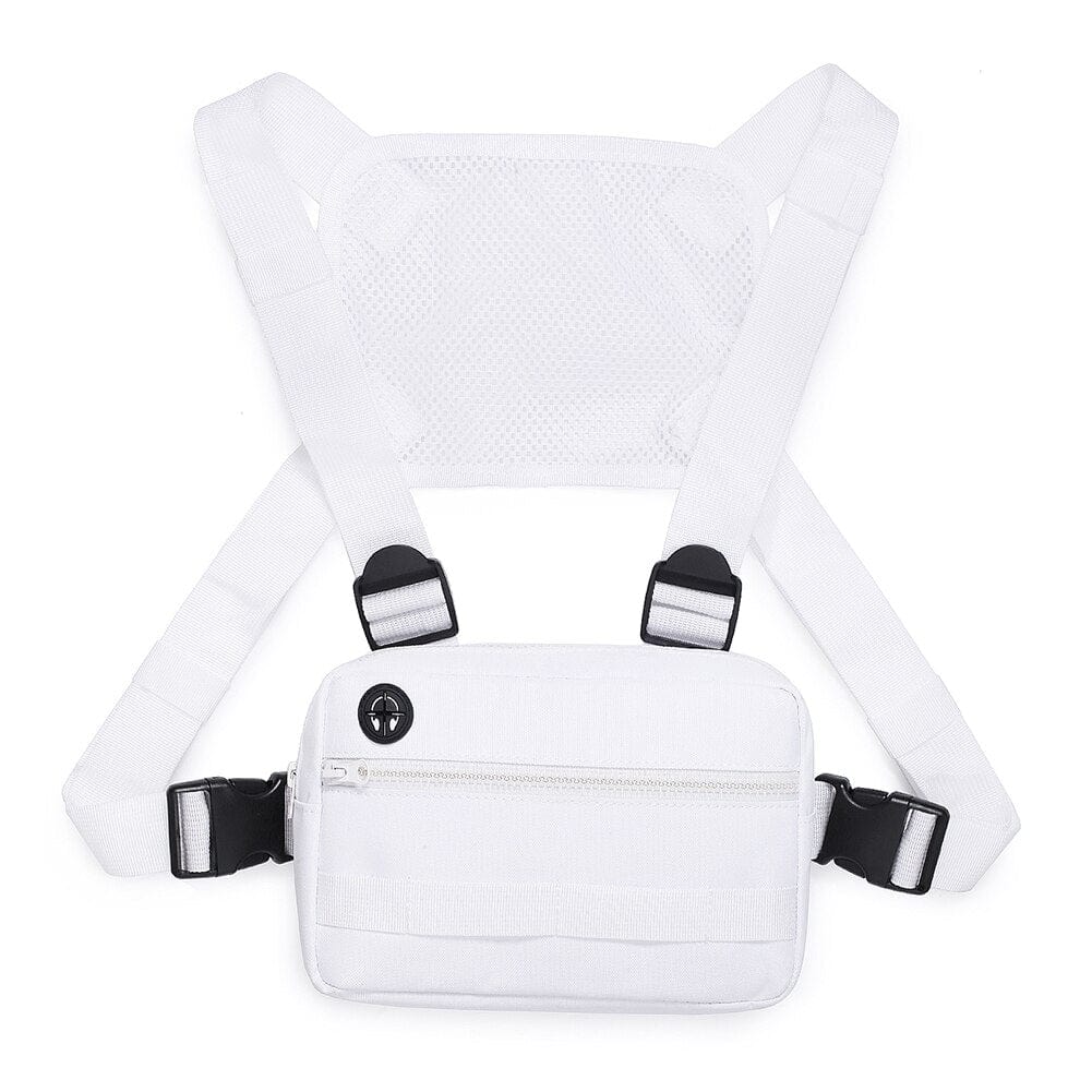 Rave-Essentials Co. White ELACTIC® Front Harness Chest Pack