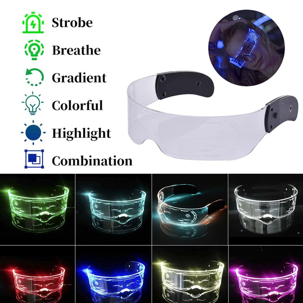 Rave-Essentials Co. Upgraded Bilateral Control Holographic Visor Glasses
