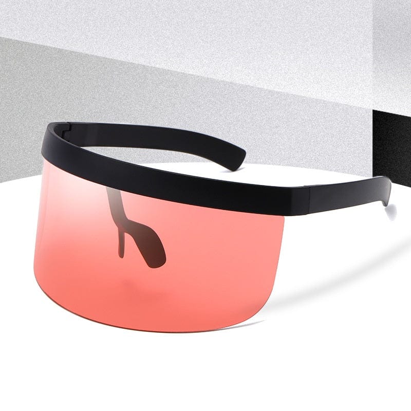 Rave-Essentials Co. 002 (Red Lens / Black Frame) IRIDESCENT® Half-Face Shield Visor