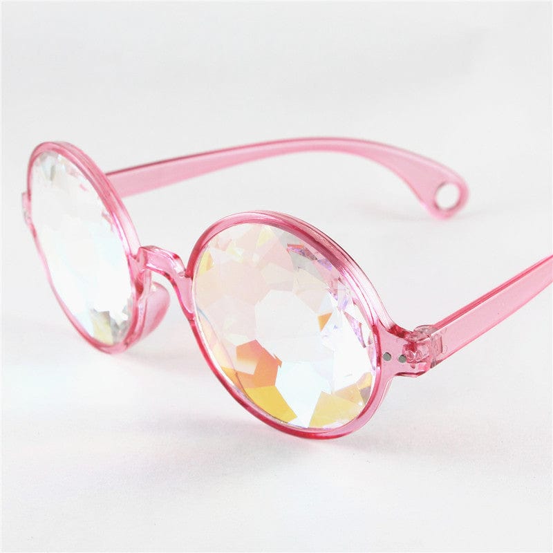 Rave-Essentials Co. Care Pink / Glass Kaleidoscope concert glass edged mosaic glasses