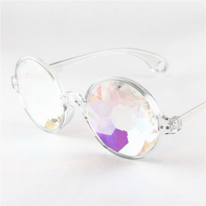 Rave-Essentials Co. Care White / Glass Kaleidoscope concert glass edged mosaic glasses