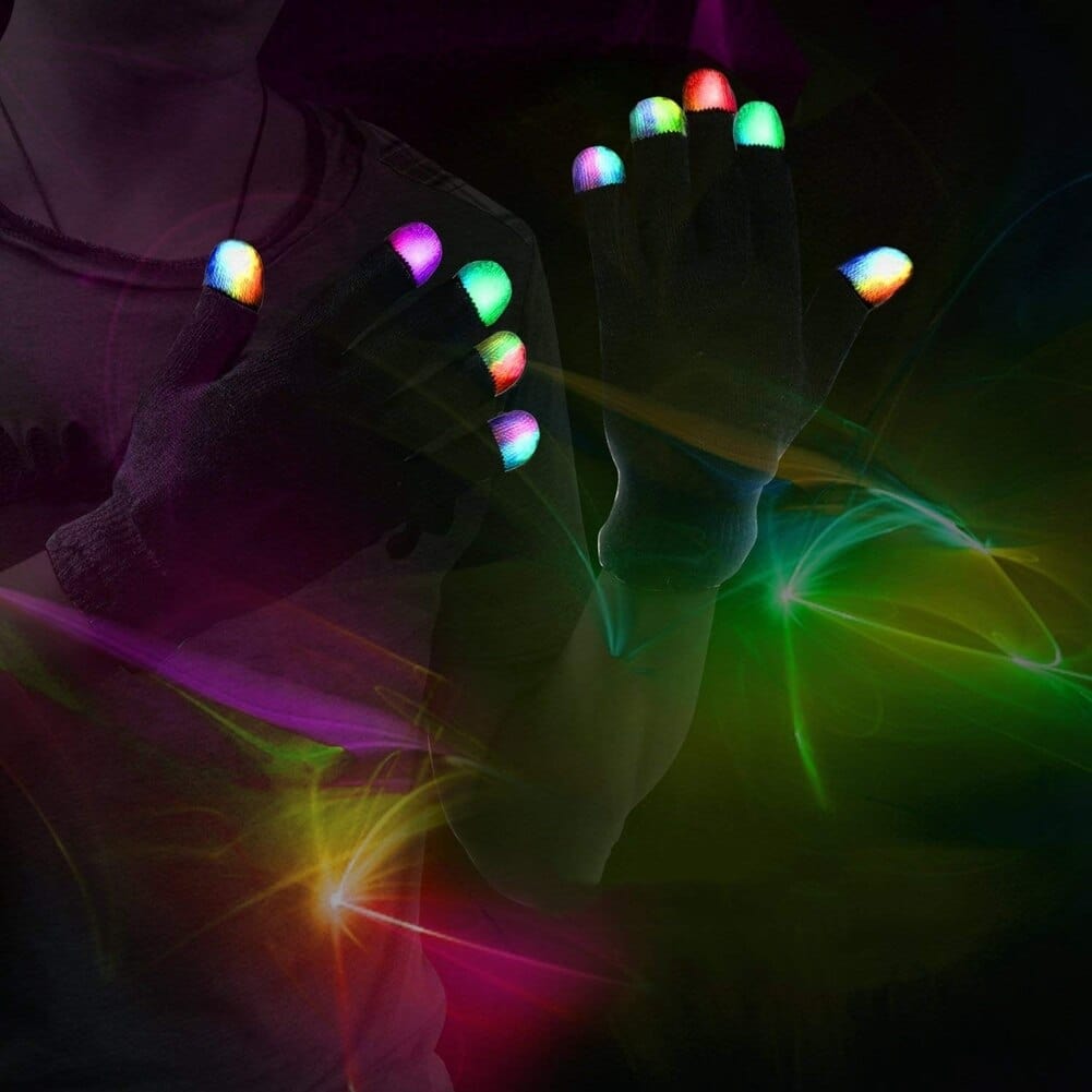Rave-Essentials Co. Black KandiFlow™ Premium LED Lightshow Gloves