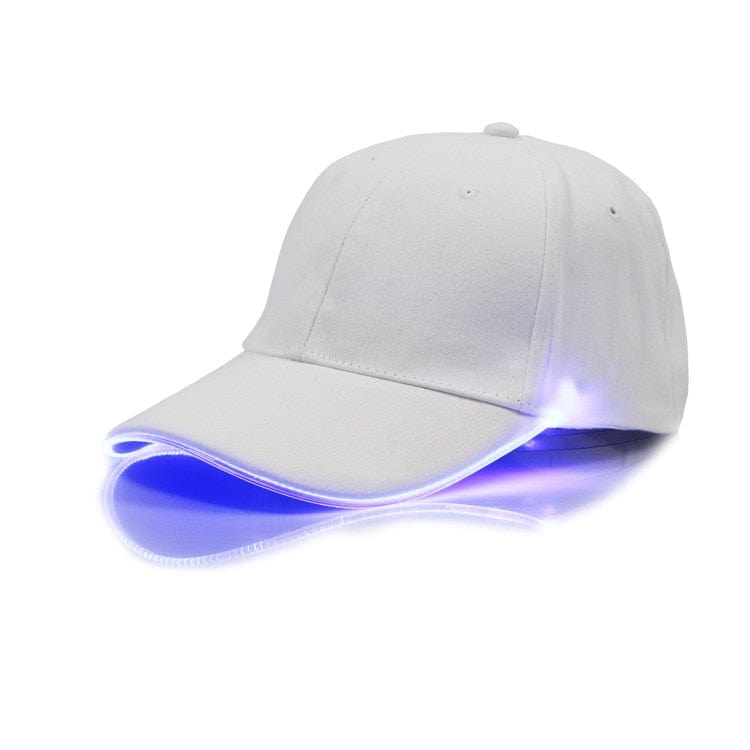 Rave-Essentials Co. White Cap - Purple Light LED Brim Glow Festival Hat