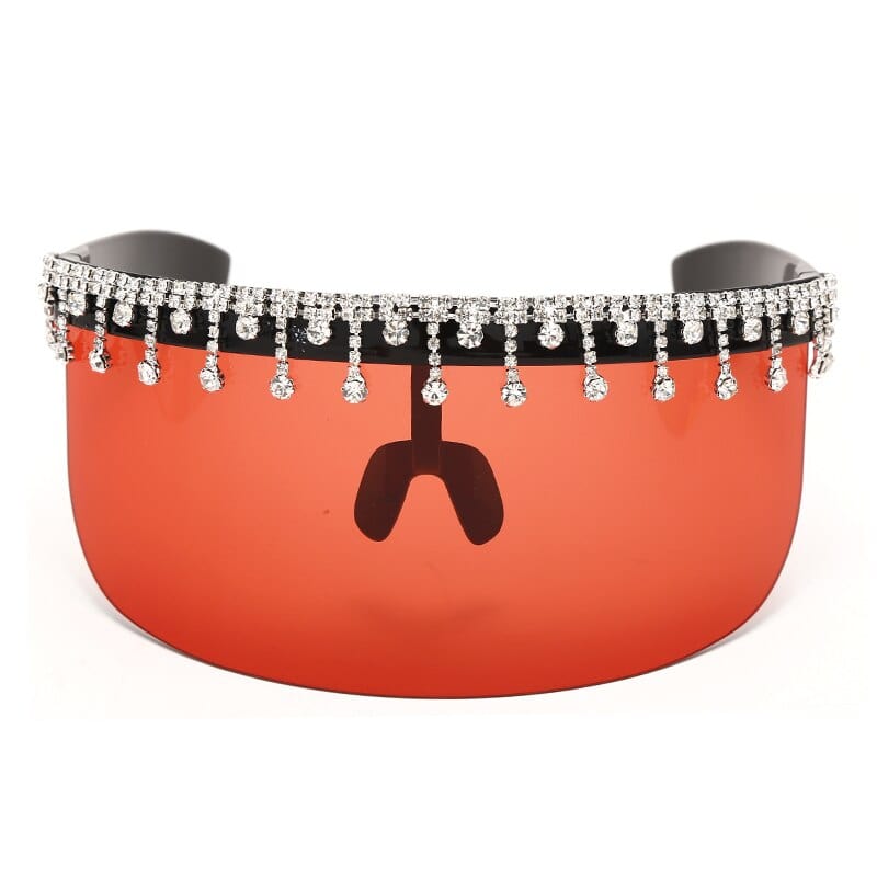 Rave-Essentials Co. Fruity Red LUX® Jewel Studded Shield Visor