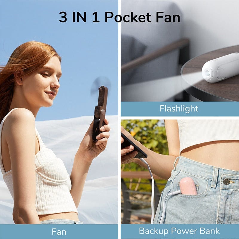 Rave-Essentials Co. Power Bank Charger + Fan + Flashlight Hybrid