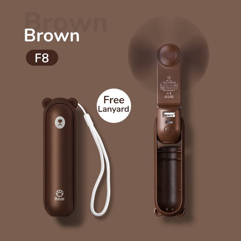 Rave-Essentials Co. Brown / 3-in-1 Hybrid Device Power Bank Charger + Fan + Flashlight Hybrid