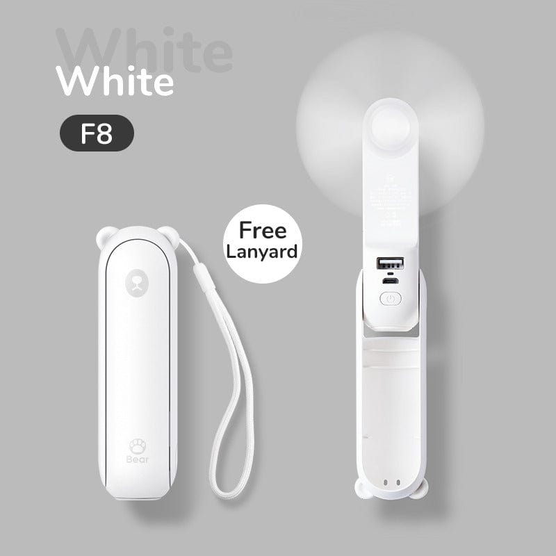 Rave-Essentials Co. White / 3-in-1 Hybrid Device Power Bank Charger + Fan + Flashlight Hybrid