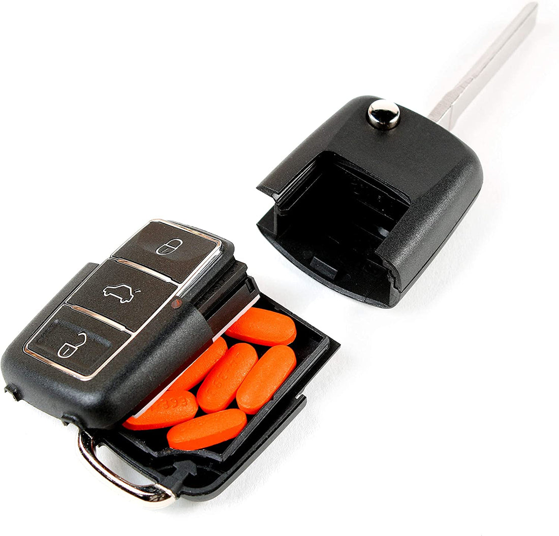 Fake Car Key Remote Safe - Realistic and Easy to Use Car Stash Compartment  | Hide Cash Money Jewelry Pills Prescription Drugs Bitcoin Rave Keychain