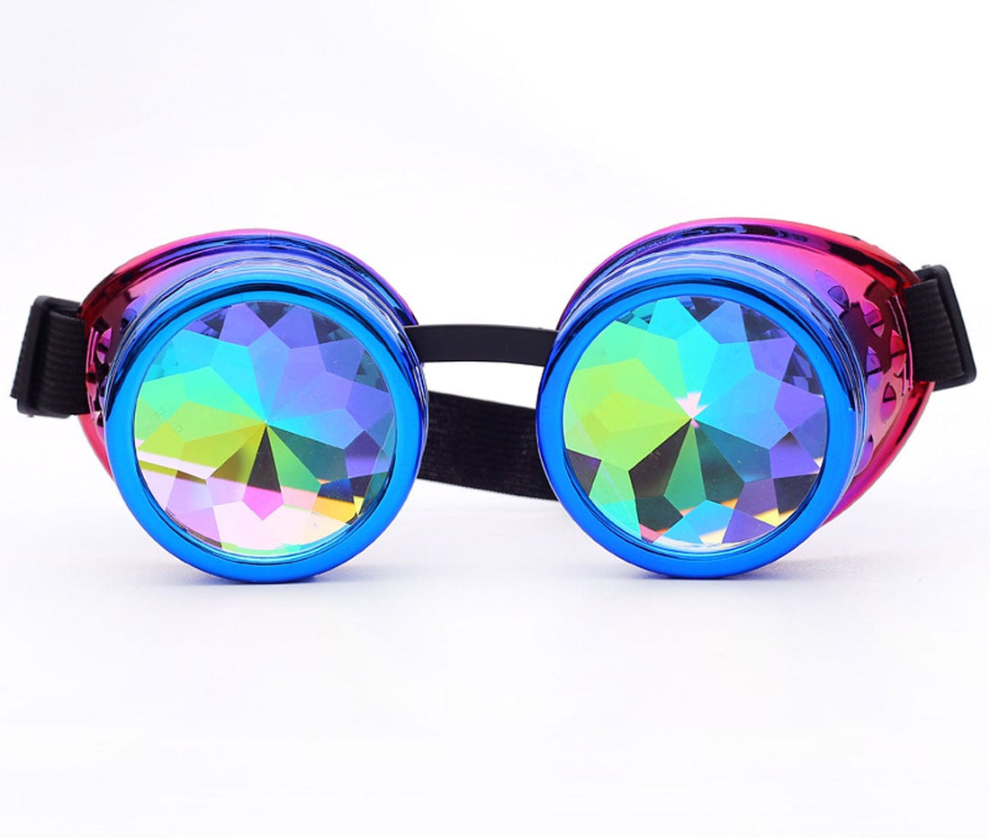 Bronze Steampunk Goggles Kaleidoscope Glasses - Trippy Psychedelic Rav