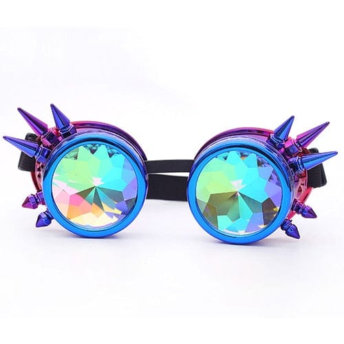 Rave-Essentials Co. Blue Purple Spiked SteamPunk™ Rave Goggles