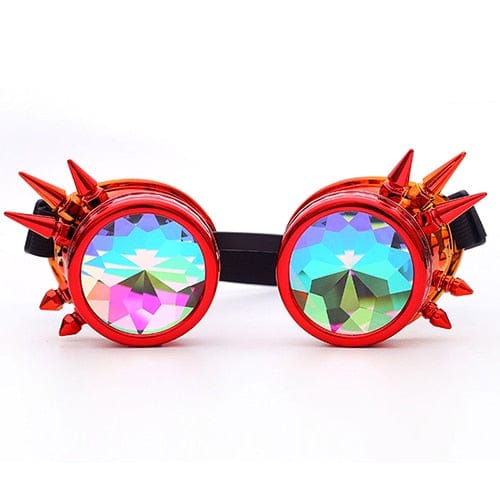 Rave-Essentials Co. Red Orange Spiked SteamPunk™ Rave Goggles