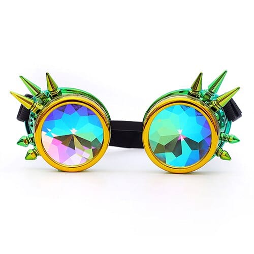 Rave-Essentials Co. Yellow Green Spiked SteamPunk™ Rave Goggles