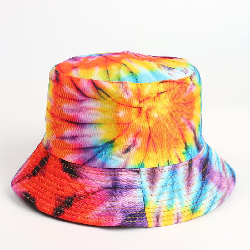 Rave-Essentials Co. Care rainbow / M Tie-dye Color Double-sided 3D Printing Pattern Basin Hat